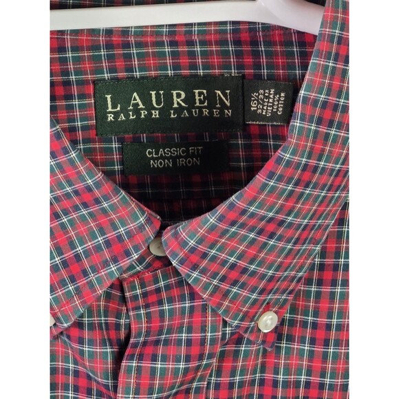 Polo‎ Ralph Lauren 16.5 -32/33  Red Plaid Classic Fit Button Down Shirt - Picture 2 of 8